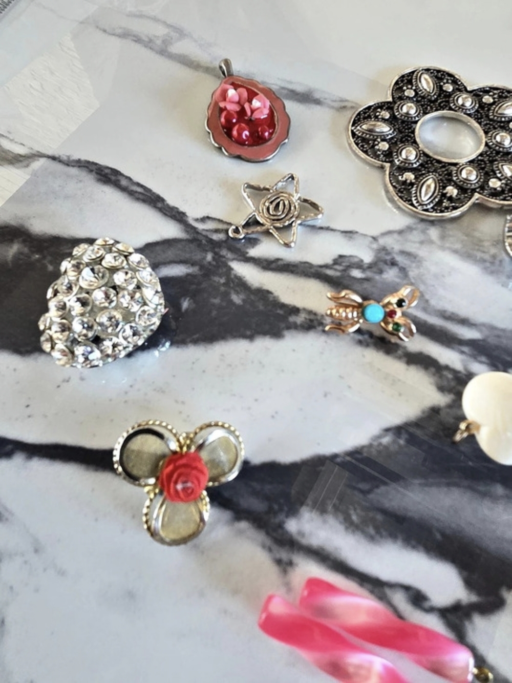 Vintage & Modern Mixed Craft Jewelry Lot 10 Pieces Pendants Charms Pins - Picture 3 of 15
